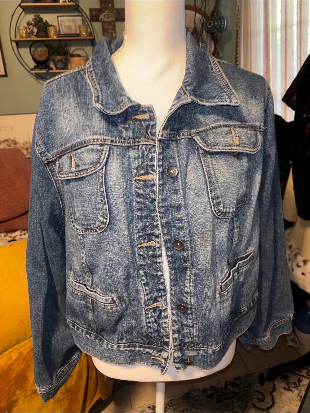 MOSSIMO Classic Blue Denim Jacket - Women's Casual Jean Coat